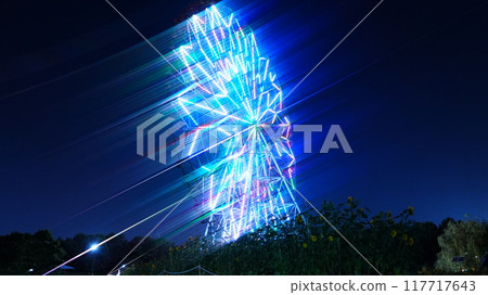 漂浮在夜空中的摩天輪 漂浮在夜空中的摩天輪 117717643