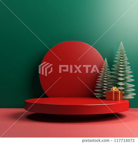 Festive Red and Green Holiday Display Festive Red and Green Holiday Display 117718072