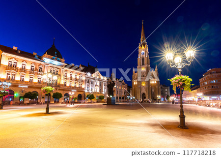 Freedom Square is the main square in Novi Sad, Vojvodina region of Serbia at dawn Freedom Square is the main square in Novi Sad, Vojvodina region of Serbia at dawn 117718218