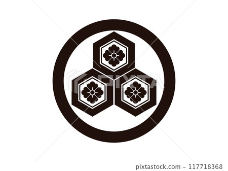 Three-layered circle with tortoise shell and flower horns 117718368