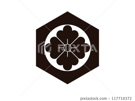 Three-layered circle with tortoise shell and flower horns 117718372