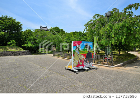愛知縣西尾市三河國西尾城的牛虎角樓和kuruwa 愛知縣西尾市三河國西尾城的牛虎角樓和kuruwa 117718686