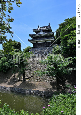 Nishio City, Aichi Prefecture: View of the Ushitora Tower and enclosure of Nishio Castle in Mikawa Province 117718690