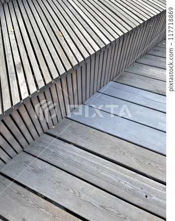 Vintage plain wooden floor background 117718869