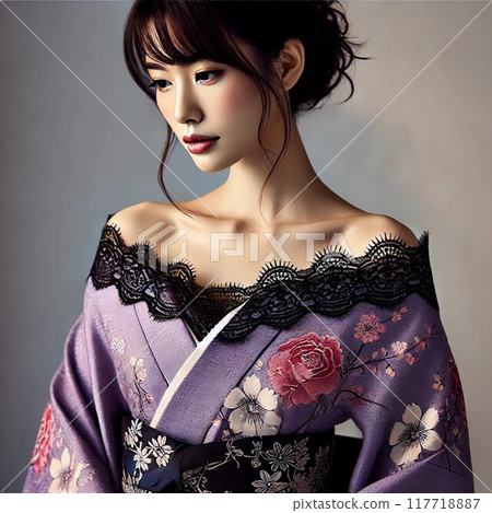 Purple kimono beauty 117718887