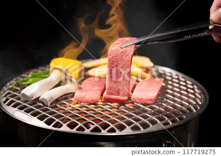 Charcoal grilled yakiniku Charcoal grilled yakiniku 117719275