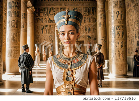 Portrait of the majestic and beautiful Egyptian Queen Nefertiti 117719616
