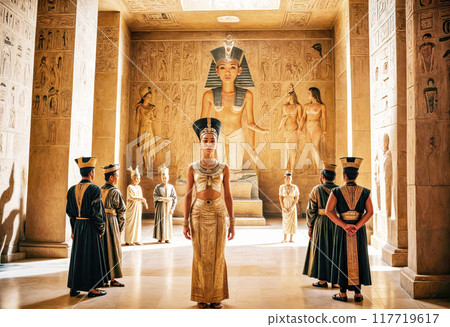 Portrait of the majestic and beautiful Egyptian Queen Nefertiti 117719617
