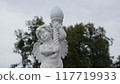 Bagrationovsk, Russia - August 23, 2024. The Temple of Faith, Hope, Love and their mother Sophia in Bagrationovsk. Angel Statue. 117719933