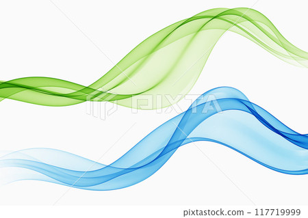 Blue and green transparent wave flow. Abstract wave background 117719999