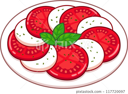 Caprese salad cartoon drawing 117720097