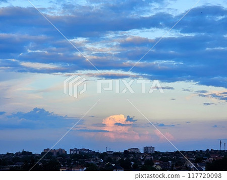 Evening sky sunset over the city. Vinnitsa Ukraine 117720098