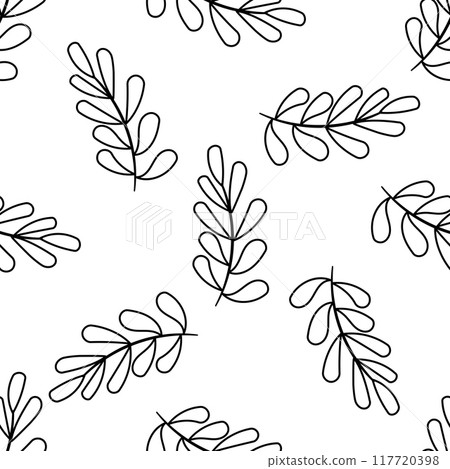 leaf branch line forest doodle background pattern leaf branch line forest doodle background pattern 117720398