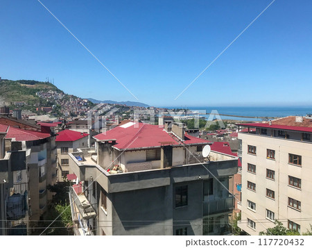 apartment buildings in Trabzon city in morning 117720432