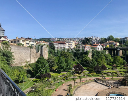 view of Trabzon city with urban park, Turkey 117720614