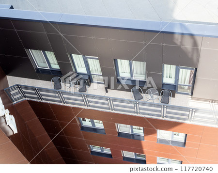 inner facade of apartment multi-storey building 117720740