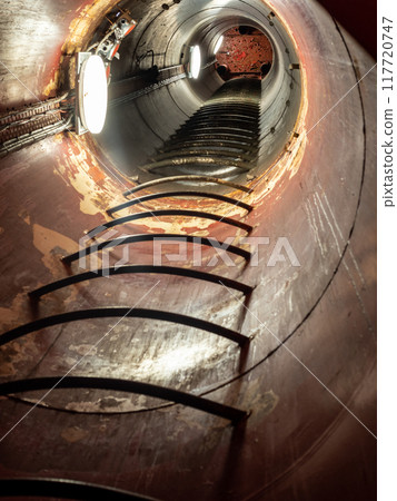steps in shaft leading into hold of ship steps in shaft leading into hold of ship 117720747