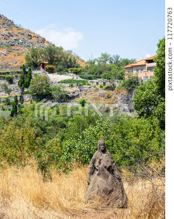 anicient stone statue in Hrazdan gorge in Yerevan anicient stone statue in Hrazdan gorge in Yerevan 117720763