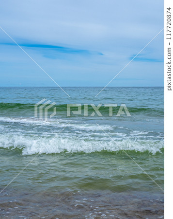 surf on Baltic Sea near beach of Courish Spit 117720874