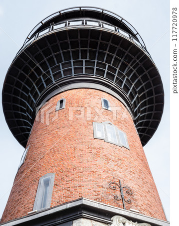 edifice of water tower in Zelenogradsk town 117720978