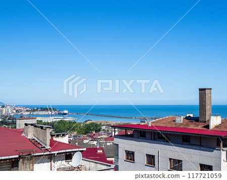 Black Sea and Trabzon city on sunny spring morning Black Sea and Trabzon city on sunny spring morning 117721059
