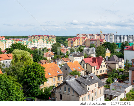 above view of urban houses in Zelenogradsk town above view of urban houses in Zelenogradsk town 117721071