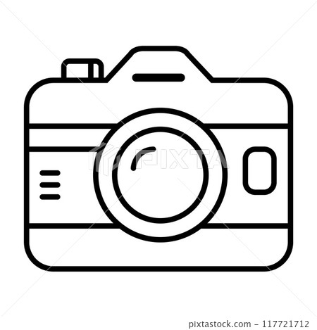 Camera Icon Outline Drawing. Minimalistic Photography Graphic Design Clipart. Black White Device Symbol. Vector illustration Camera Icon Outline Drawing. Minimalistic Photography Graphic Design Clipart. Black White Device Symbol. Vector illustration 117721712