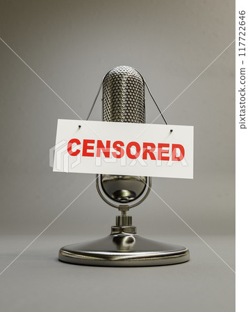 A studio microphone with a CENSORED tag 117722646