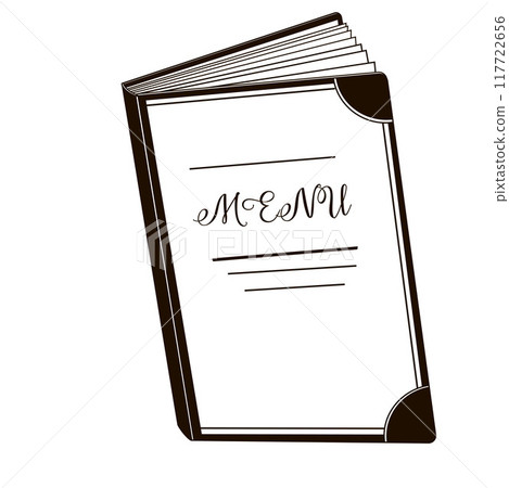 menu book cover black and white vector illustration 117722656