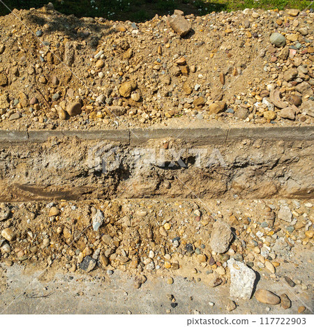 Digging Trench Pavement Digging Trench Pavement 117722903