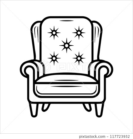 Armchair icon or modern line symbol. Vector line art and icon design with bold outline. Black and white Pixel Perfect minimalistic symbol isolated white background. Silhouette simple thin sign Armchair icon or modern line symbol. Vector line art and icon design with bold outline. Black and white Pixel Perfect minimalistic symbol isolated white background. Silhouette simple thin sign 117723932