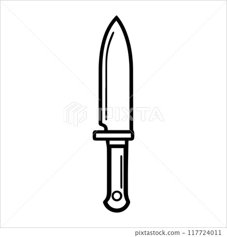 Knife icon or modern line symbol. Vector line art and icon design with bold outline. Black and white Pixel Perfect minimalistic symbol isolated white background. Silhouette simple thin sign Knife icon or modern line symbol. Vector line art and icon design with bold outline. Black and white Pixel Perfect minimalistic symbol isolated white background. Silhouette simple thin sign 117724011