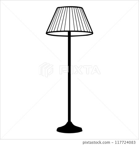 Floor Lamp icon or modern line symbol. Vector line art and icon design with bold outline. Black and white Pixel Perfect minimalistic symbol isolated white background. Silhouette simple thin sign Floor Lamp icon or modern line symbol. Vector line art and icon design with bold outline. Black and white Pixel Perfect minimalistic symbol isolated white background. Silhouette simple thin sign 117724083
