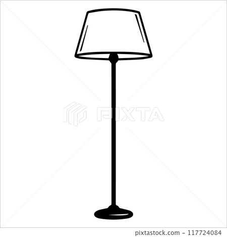 Floor Lamp icon or modern line symbol. Vector line art and icon design with bold outline. Black and white Pixel Perfect minimalistic symbol isolated white background. Silhouette simple thin sign Floor Lamp icon or modern line symbol. Vector line art and icon design with bold outline. Black and white Pixel Perfect minimalistic symbol isolated white background. Silhouette simple thin sign 117724084