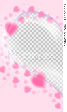 Heart trail valentines day story template. Rose petals heart frame isolated on pink background. Stock vector illustration isolated on white background. Heart trail valentines day story template. Rose petals heart frame isolated on pink background. Stock vector illustration isolated on white background. 117724441