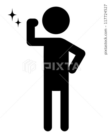 Pictogram of a person doing a fist pump 117724527
