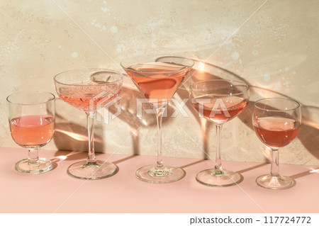 various cocktail glasses 117724772