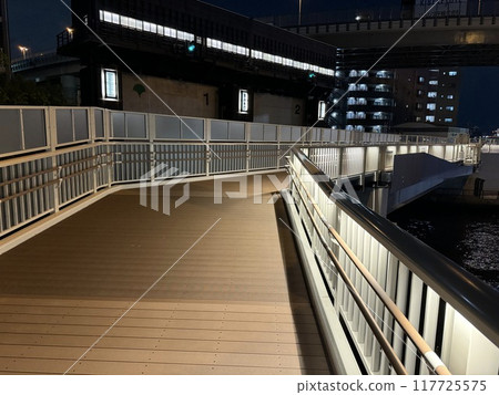 Tatekawa Water Gate Terrace Link Bridge Night View Tatekawa Water Gate Terrace Link Bridge Night View 117725575