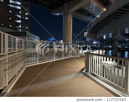 Tatekawa Water Gate Terrace Link Bridge Night View Tatekawa Water Gate Terrace Link Bridge Night View 117725583