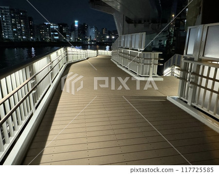 Tatekawa Water Gate Terrace Link Bridge Night View Tatekawa Water Gate Terrace Link Bridge Night View 117725585