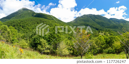 Spectacular views of Yatsugatake Mountains, Nagano Prefecture, Japan Spectacular views of Yatsugatake Mountains, Nagano Prefecture, Japan 117726247