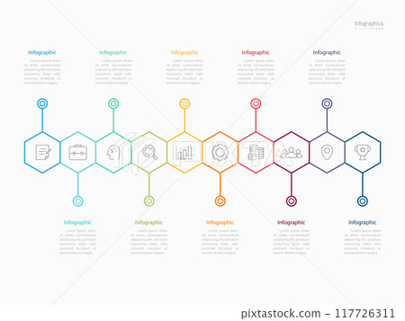 Infographic 10 options design elements for your business data. Vector Illustration. Infographic 10 options design elements for your business data. Vector Illustration. 117726311