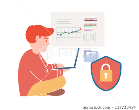 data protection authentication safe safety data backup lock access modern device design icon illustration data protection authentication safe safety data backup lock access modern device design icon illustration 117726454
