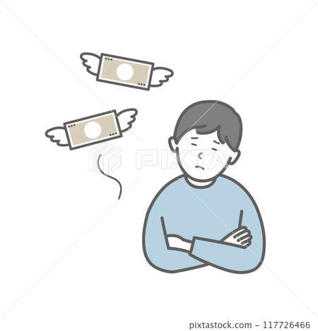 Illustration of money flying away 117726466