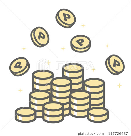 Illustration of increasing points (coins) 117726487