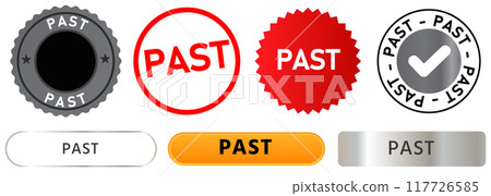 past stamp collection time old grunge textured design icon badge emblem template 117726585