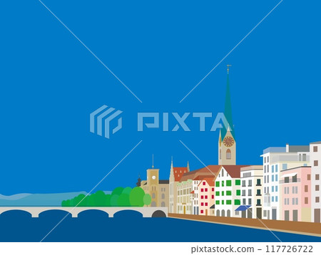 蘇黎世明斯特橋 Fraumünster Limmat River 瑞士 117726722