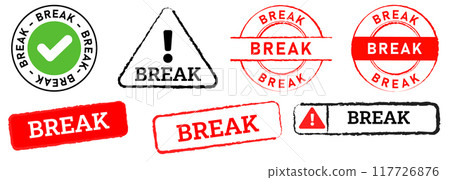 break stamp collection break time grunge texture graphic icon design emblem 117726876