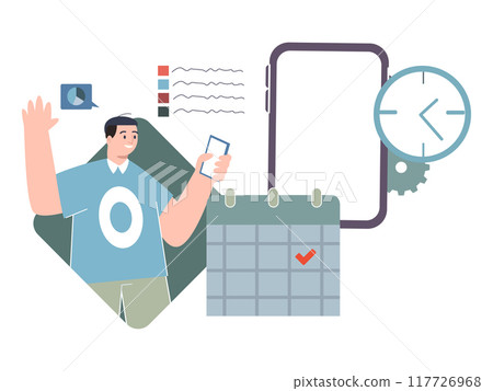 Time management future planning project consistent scheduling personal project management calendar 117726968