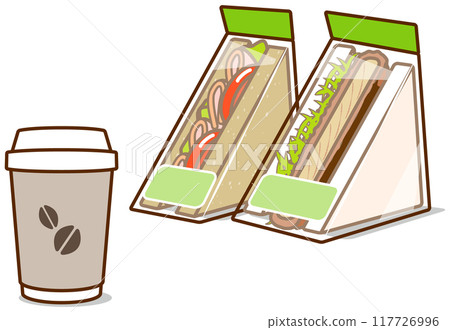 便利商店午餐咖啡和三明治 117726996